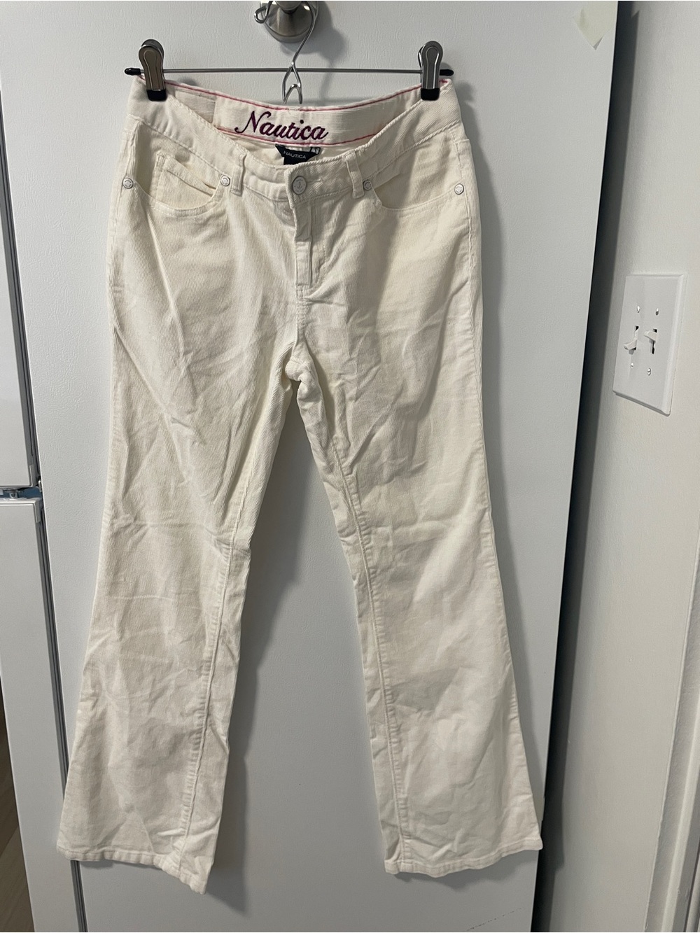 Nautica Cream velour Straight-Leg Pants